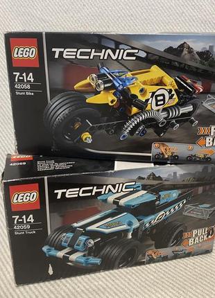 Конструктор lego technic 42058 мотоцикл і 42059 машина