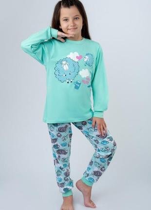 3 кольори 🐑🧁🍉 яркая красивая подростковая пижама для девочки, легкая хлопковая пижамка, комплект домашний для девочек подростков4 фото