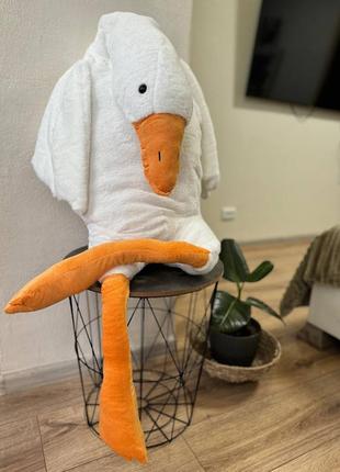Гусь -обіймусь без пледу, м'яка іграшка,гусак, гусак бойовий, трендовий гусак, популярний гусак, дитяча іграшка, білий