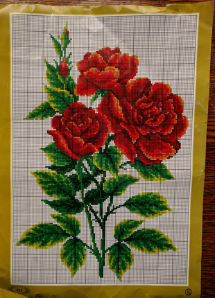 Схема вишивки хрестиком, троянді1 фото