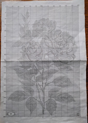 Схема вишивки хрестиком, троянді2 фото