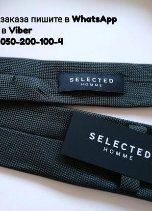 Краватка selected homme темно зелений чорний колір 7 див.1 фото