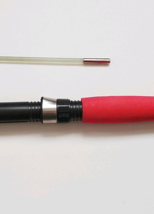 Спінінг вудка зимова рибалка 1 м червона карбонова крокодил