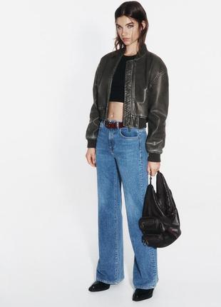 Джинсы zara, zara high-waisted palazzo jeans z1975