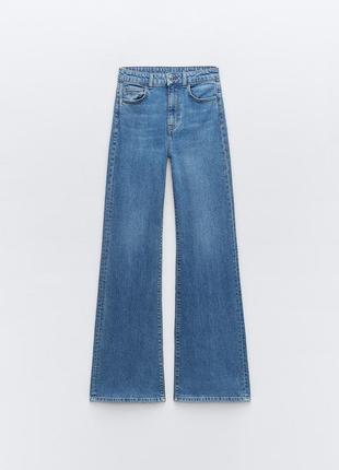 Джинсы zara, zara high-waisted palazzo jeans z1975