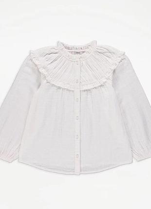 Трендовая модная муслінова блуза блузка рубашка для девочки george (велика британія1 фото