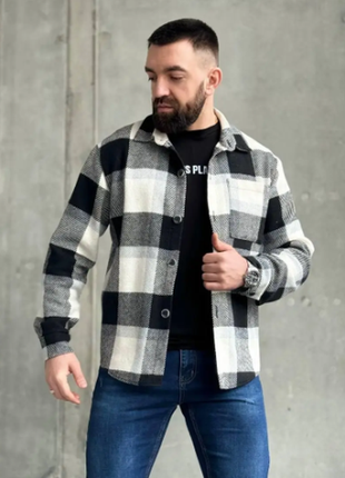 Рубашка мужская байка шерсть с карманом 3 цвета m; l; xl; 2xl av5-10460s7 фото