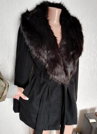 Красивое фирменное черное пальтошко 12 размера2 фото
