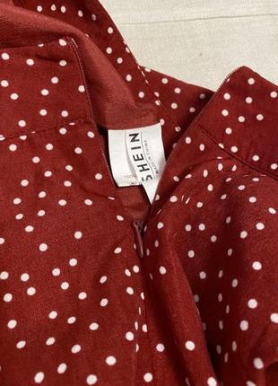 Shein замечательная красная в белый горошек мини-юбка как новая4 фото
