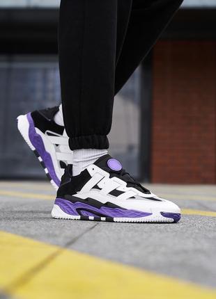 Мужские кроссовки белые с фиолетовым adidas niteball violet