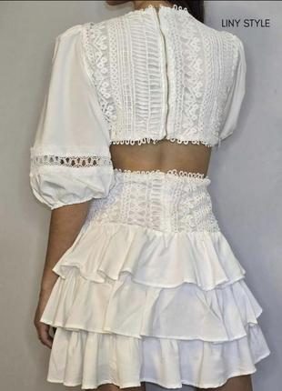 Белое платье с пышной юбкой shein4 фото