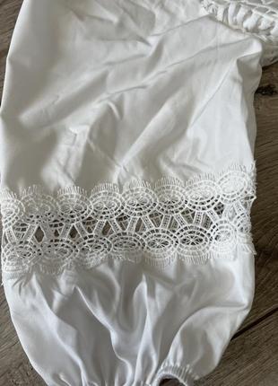 Белое платье с пышной юбкой shein6 фото