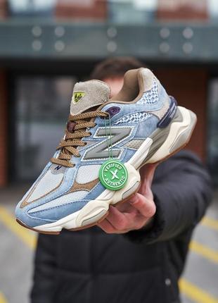 Кроссовки голубые с коричневым new balance 9060 blue1 фото