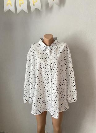 Блуза сорочка біла з принтом new look розмір1 фото