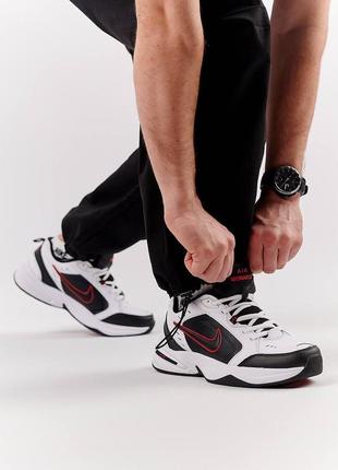 Мужские кроссовки nike air monarch black red2 фото