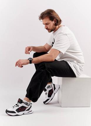 Мужские кроссовки nike air monarch black red7 фото