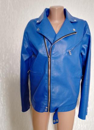 Красивая куртка косуха, цвет электрик