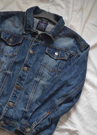 Женская джинсовая куртка куртка легкая джинсовая синяя куртка оверсайз куртка5 фото