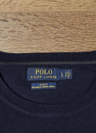 Тонкий вовняний светр polo ralph lauren.3 фото