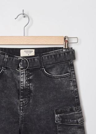 Новые крутые джинсовые шорты карго с карманами и поясом house4 фото