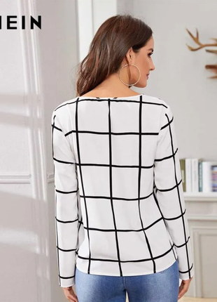 Блуза с удлиненной спинкой в клетку размера xs сток1 фото