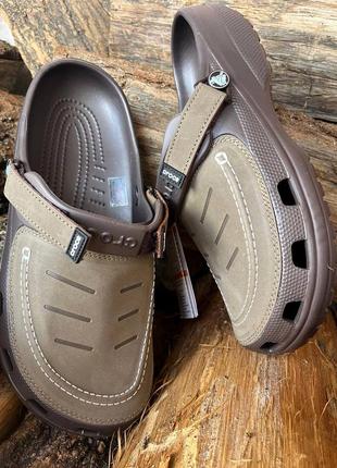 Мужские кроксы crocs yukon vista leather clogs espresso