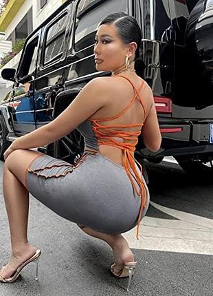 Мини платье в рубчик 5