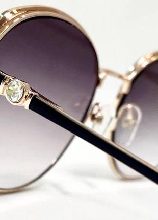 Коригувальні окуляри для зору жіночі із градієнтним тонуванням у металевій оправі дужки на флекс2 фото