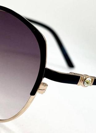 Корректирующие очки для зрения женские с градиентной тонировкой в металлической оправе дужки на флекс3 фото