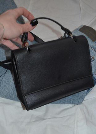 Сумочка сумка черная на длинном ремешке маленькая черная сумочка2 фото