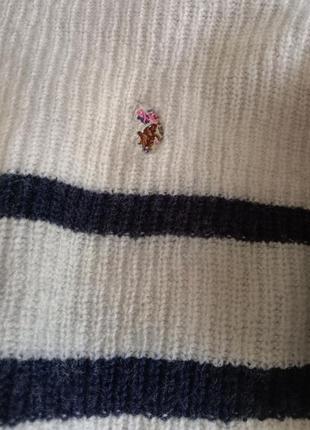Шерстяной свитер полосатый ,в полоску с горлом шерсть оверсайз7 фото