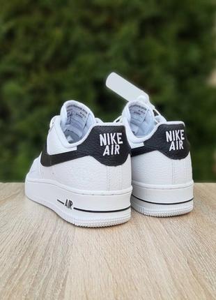 👟 кроссовки nike air force 1 af-1 '82 белые с черным/наложка bs👟3 фото