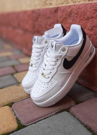 👟 кроссовки nike air force 1 af-1 '82 белые с черным/наложка bs👟6 фото