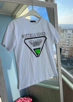 Розпродаж 🏷 турецька бавовняна футболка з лого в стилі bottega veneta