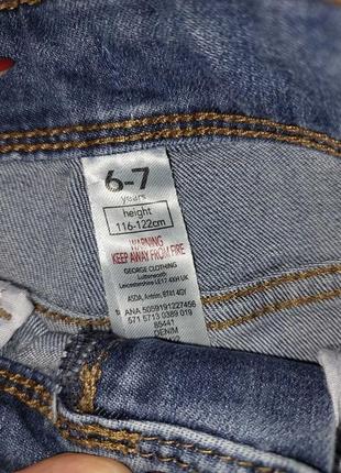 Стрейчевые джинсы с потертостями george на 6 лет2 фото