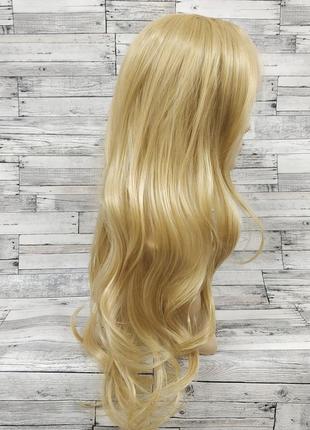 7798 перука блонд хвилястий з челкою та проділом довгий жіночий 70 см5 фото
