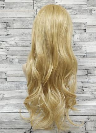 7798 перука блонд хвилястий з челкою та проділом довгий жіночий 70 см2 фото