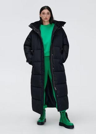 Пальто в пол • длинная зимняя куртка • пуховик в виде zara