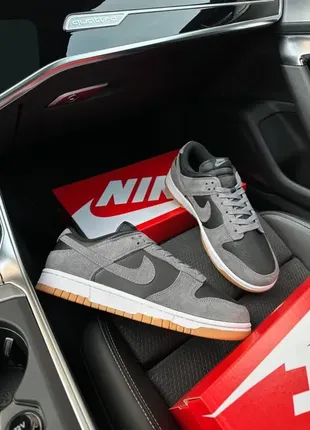 Натуральна замша‼️ чоловічі кросівки nike sb dunk low dark grey