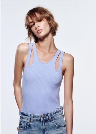 Боді в рубчик zara