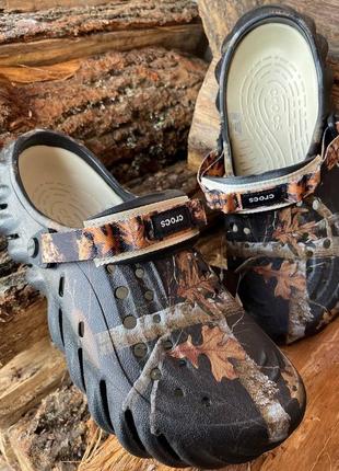 Мужские кроксы сабо echo clog realtree black черные новинка crocs2 фото