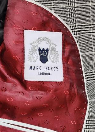 Качественный мужской серый пиджак в клетку marco darc london 38 r9 фото