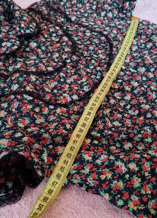 Хлопковая блуза в цветочный принт в винтажном стиле4 фото