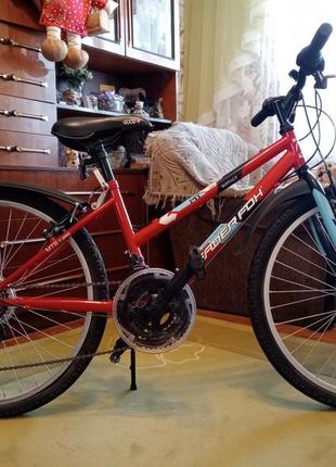 Подростковый красный велосипед leader fox buffalo, колеса 24 дюйма