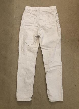 Білі джинси з щільного вельвету2 фото