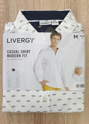 Livergy - l-xl - рубашка мужская белая рубашка5 фото