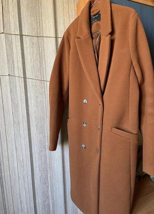 Женское коричневое пальто , пальто женское куртка накидка  плащ большой  размер