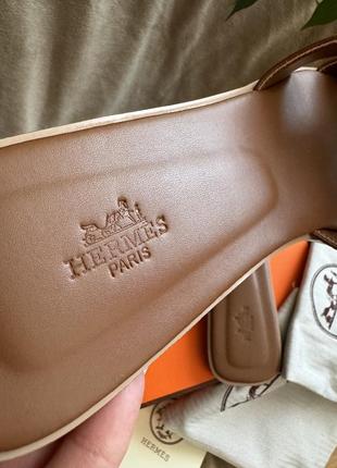 Шльопанці шкіряні в стилі hermes6 фото