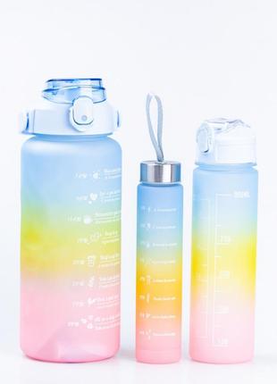Набір пляшок для води rainbow 500/900/2000 мл1 фото