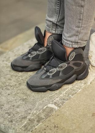 Мужские кроссовки adidas yeezy 500 hight utility black5 фото